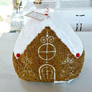 NEW! LARGE GINGERBREAD House CHRISTMAS PILLOW DECOR